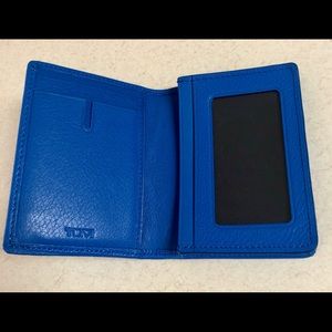 Tumi Blue Electric Leather Card Case